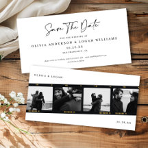 Modern Multi-Photo Filmstrip Wedding Save The Date