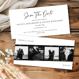 Modern Multi-Photo Filmstrip Wedding Save The Date Spara Datumet