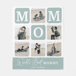 Modern Multi Photo Grid Cute MOM Gift  Fleecefilt