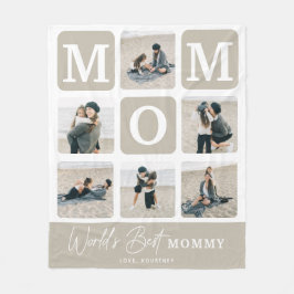 Modern Multi Photo Grid Cute MOM Gift  Fleecefilt