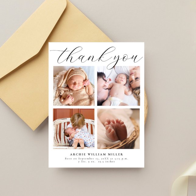 Modern Multibilds Collage Ny Bebis Tack Kort (Skapare uppladdad)