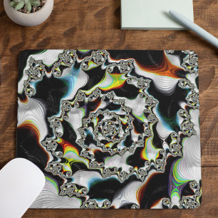 Modern Multifärgad Psychedelic Spiral Fractal Musmatta