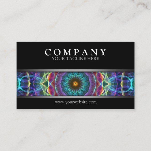 Modern multifärgadMandala Visitkort (Framsida)