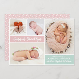 Modern multifoto-födelsekort meddelande