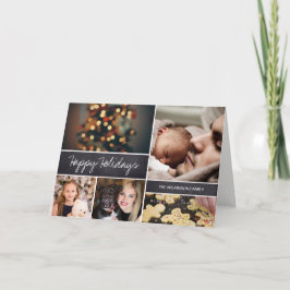 Modern multifoto Glad helg-familj Helgkort