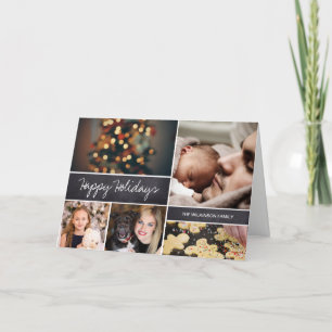 Modern multifoto Glad helg-familj Helgkort