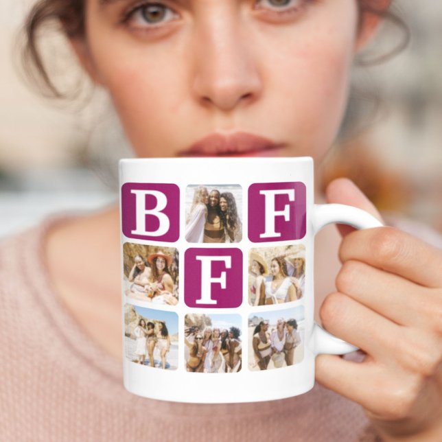 Modern multifoto Grid BFF Vin Kaffemugg (Skapare uppladdad)