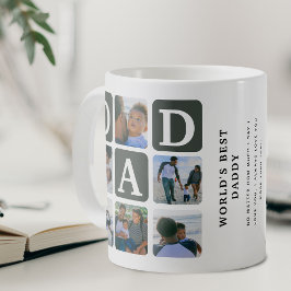 Modern multifoto Grid Cute PAPPA Gift Coffee Mugg
