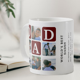 Modern multifoto Grid Cute PAPPA Gift Coffee Mugg