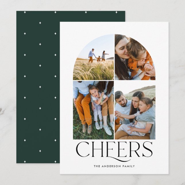 Modern multifoto-grönt jul 4 foto (Fram/baksida)