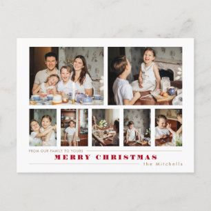 Modern multifoto-julklapp helg vykort