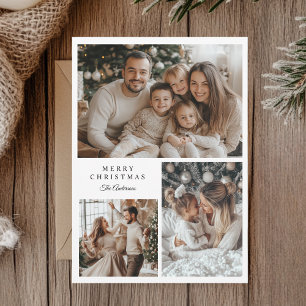Modern multifoto-julkort Elegant-familj Julkort