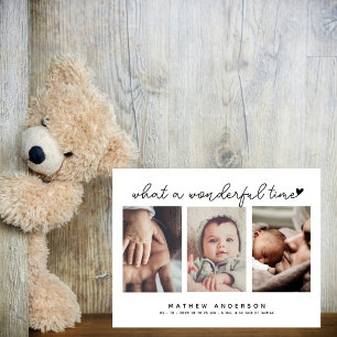 Modern Multipel Foto Tack Baby Shower Vykort