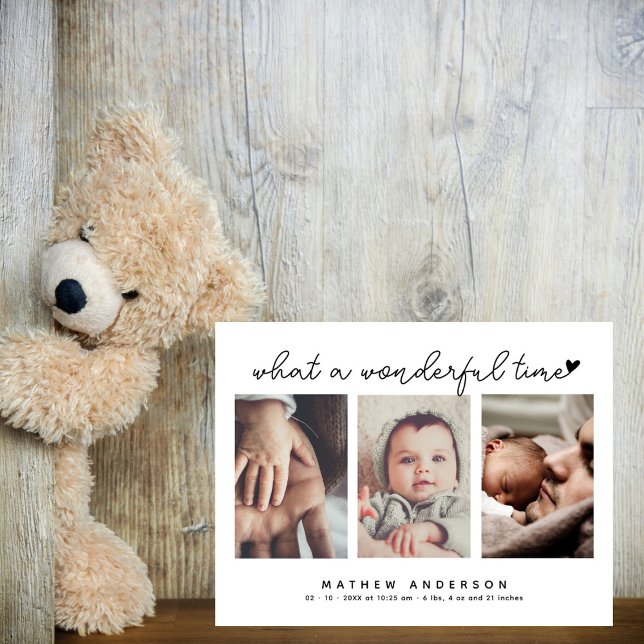 Modern Multipel Foto Tack Baby Shower Vykort (Skapare uppladdad)