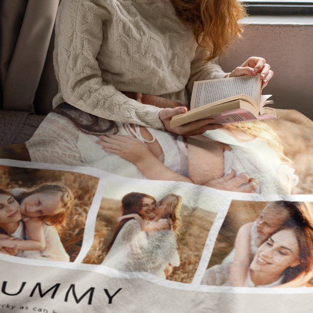 Modern Mummy Foto Strip Klistermall Fleecefilt (Skapare uppladdad)