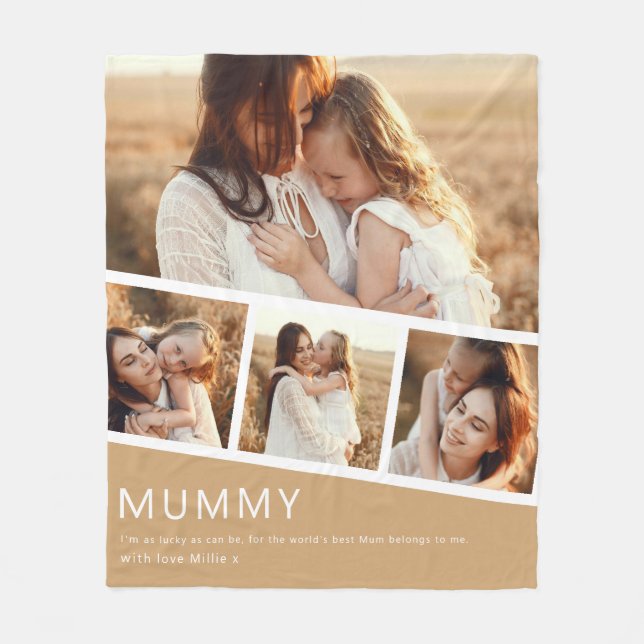 Modern Mummy Photo Strip Collage Fleece Peach (Framsidan)