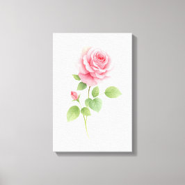 Modern mur konsthandbok för rosa ros-vattenfärg canvastryck