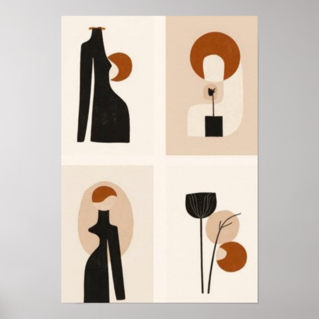 Modern Muse Kollektion | Minimalistisk Abstrakt Fe Poster (Framsidan)