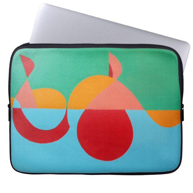Modern Music Art Treble Clef Laptop Sleeve (Framsidan)