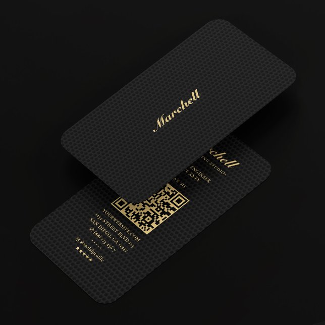 Modern Music Producer Musician Black Guld Visitkort (Modern Music Producer Musician Monogram Professional Black Gold Business Card
)