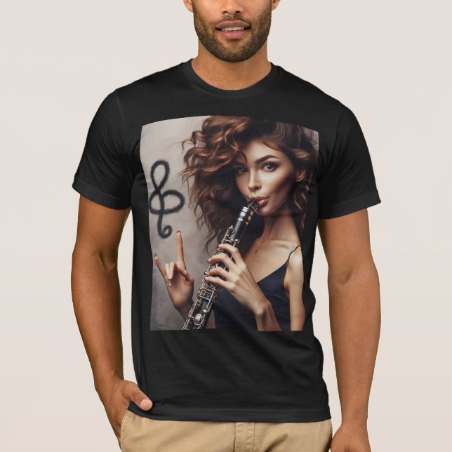 Modern Musician Clarinet Music T Shirt (Framsida)