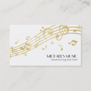 Modern musikalisk affärsgren Guld Musik noter Visitkort