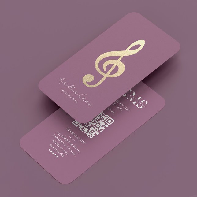 Modern Musiker Musiknot Dammrosa Visitkort (Modern Musician Musical Note Dusty Pink Business Card
)