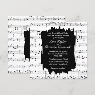 Modern musiktema Bröllbjudan Inbjudningar