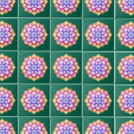 Modern muskeldekan | Blommigt Emerald Grönt Kakelplatta