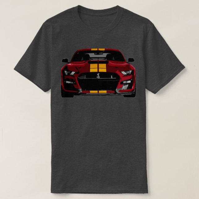 Modern muskelmustang mörk red t shirt (Design framsida)