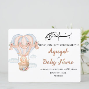 Modern muslimsk Cute Girl Aqeqah-inbjudan Inbjudningar