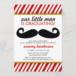 Modern Mustache Boy Studenten-inbjudan Inbjudningar