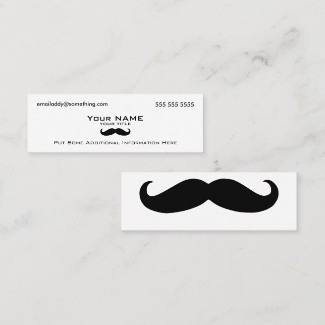 Modern Mustache Mini Visitkort (Fram/baksida)