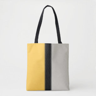 Modern Mustard Gult Silver Grått Black Rand Tygkasse