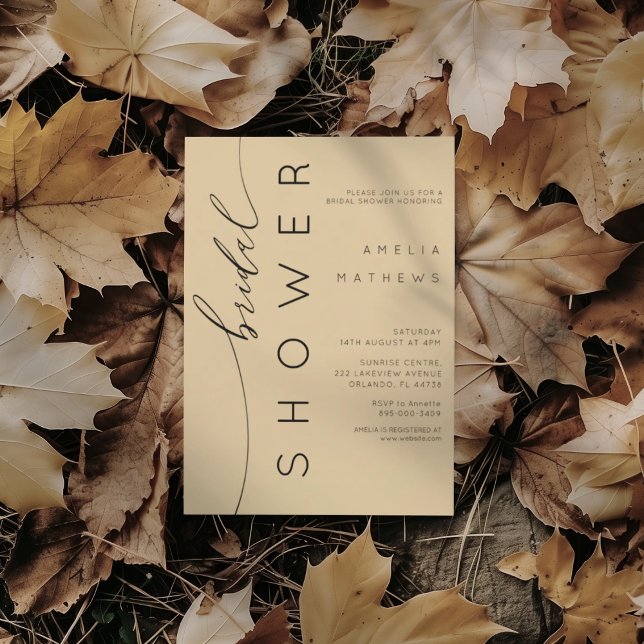 Modern Muted Gold & Black Bridal Shower Inbjudningar (Skapare uppladdad)