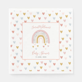 Modern Muted Rainbow Baby Shower Sprinkle Hearward Pappersservett