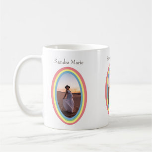 Modern muterad regnbåge, babystövel kaffemugg