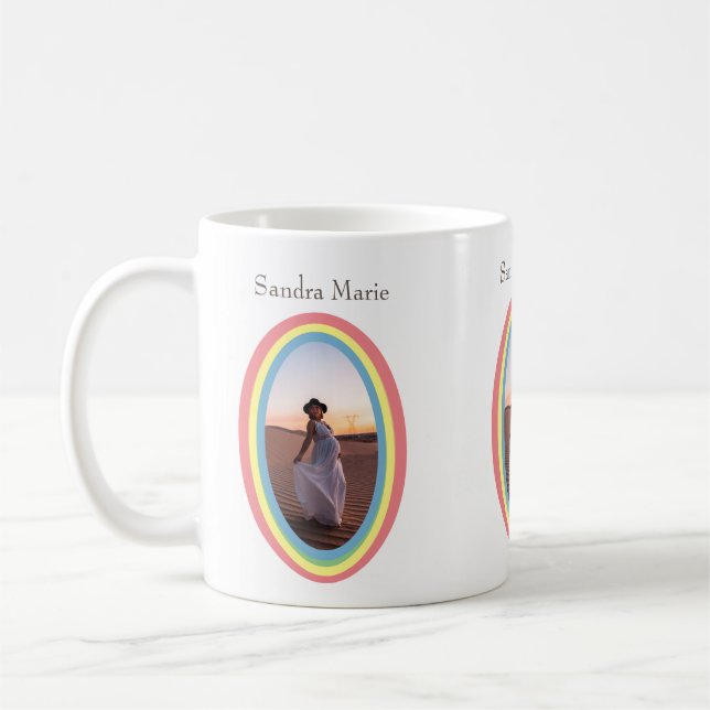 Modern muterad regnbåge, babystövel kaffemugg (Vänster)