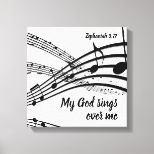 Modern MY GOD SJUNGAS ÖVER MIG Christian Canvastryck