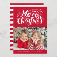 Modern mycket God jul Typography Red