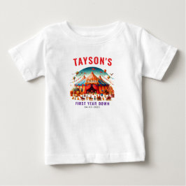 Modern Mysig Cirkuskarneval 1-års Födelsedag T Shirt