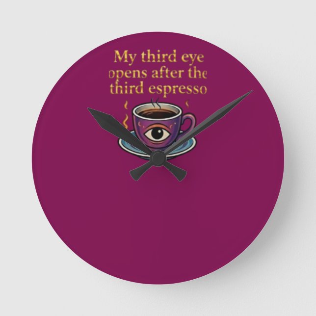 Modern Mystic Coffee Art Min tredje ögon samling Rund Klocka (Framsida)