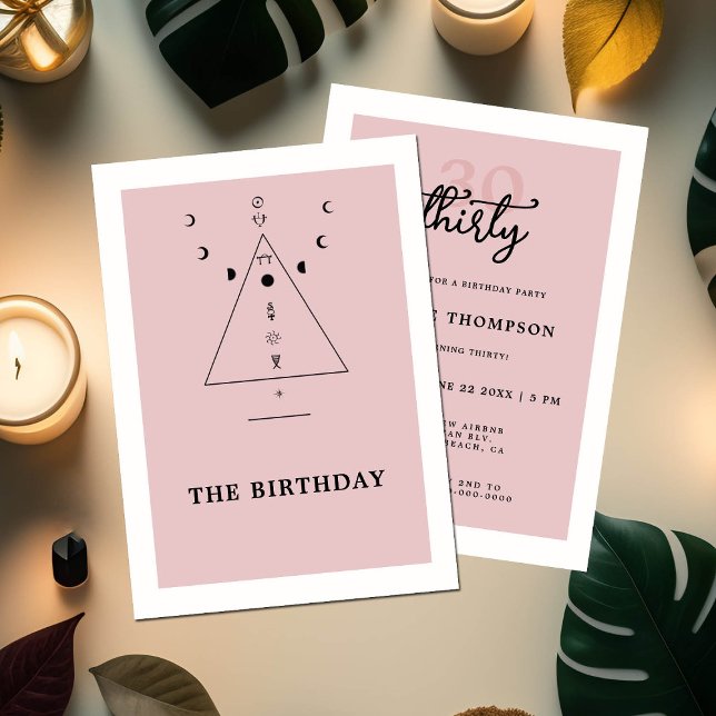 Modern Mystic Tarot Fortune 30års födelsedag Party Inbjudningar (Skapare uppladdad)