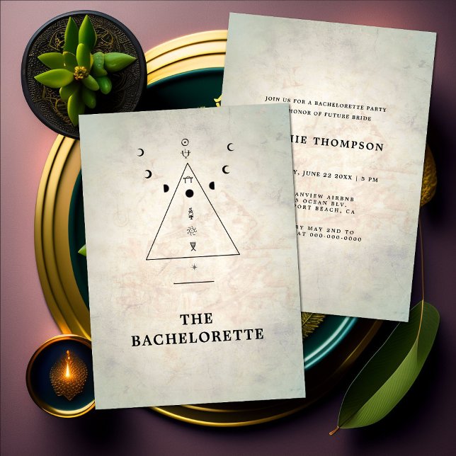 Modern Mystic Tarot Fortune Roligt Bachelorette Pa Inbjudningar (Skapare uppladdad)