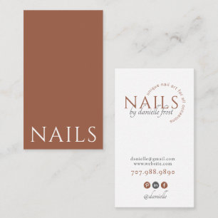Modern Nagel Tech Terracotta Typography Visitkort