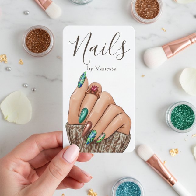 Modern nagelkonst samtida nageltekniker visitkort (Skapare uppladdad)