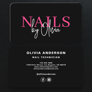 Modern nagelsalong visitkort