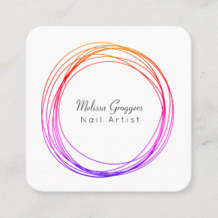 Modern Nail Artist Faux Guld Circulars Hand plocka Fyrkantigt Visitkort