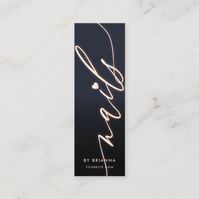 Modern Nail Artist Manicucian Nagel Salon Mini Visitkort (Framsida)