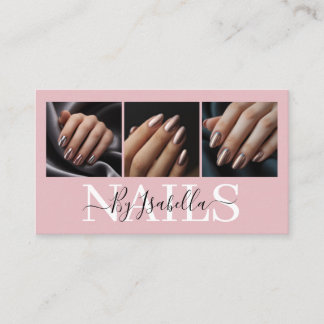 Modern Nail Artist Photo Typography Visitkort